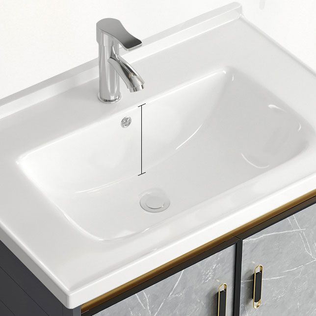 Vanity Sink Rectangular Ceramic Sink Drawer Storage Shelf Vanity Sink Clearhalo 'Bathroom Remodel & Bathroom Fixtures' 'Bathroom Vanities' 'bathroom_vanities' 'Home Improvement' 'home_improvement' 'home_improvement_bathroom_vanities' 1200x1200_b3b16957-5943-4143-95ac-60615c7e8f63