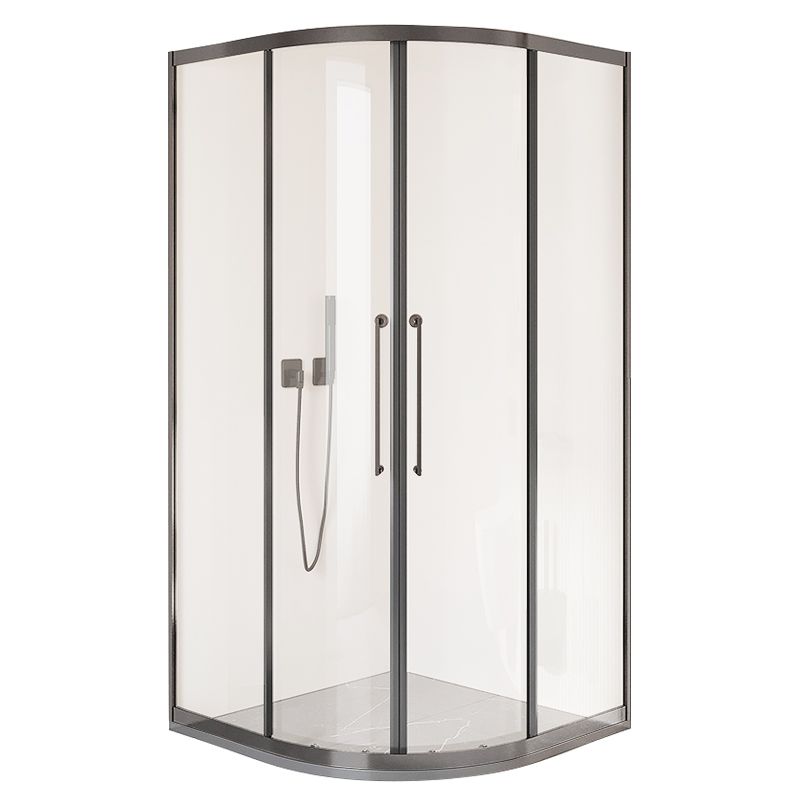 Semi-Frameless Tempered Glass Shower Enclosure with Pedestal Half-Framed Shower Enclosure Clearhalo 'Bathroom Remodel & Bathroom Fixtures' 'Home Improvement' 'home_improvement' 'home_improvement_shower_stalls_enclosures' 'Shower Stalls & Enclosures' 'shower_stalls_enclosures' 'Showers & Bathtubs' 1200x1200_b3b40e23-a7f5-4d82-ac83-2eebfef2e48b