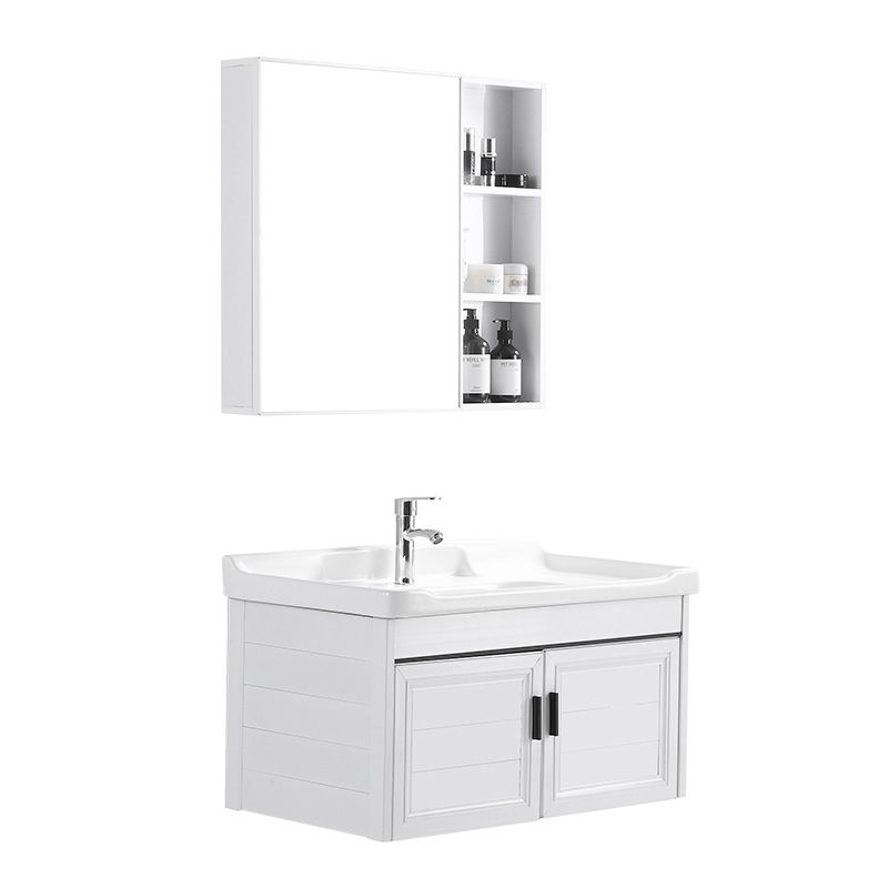 Wall Mount Modern White Bathroom Sink Vanity with Doors Sink Clearhalo 'Bathroom Remodel & Bathroom Fixtures' 'Bathroom Vanities' 'bathroom_vanities' 'Home Improvement' 'home_improvement' 'home_improvement_bathroom_vanities' 1200x1200_b3be9fd7-00bd-4f39-8ab4-08642037192d