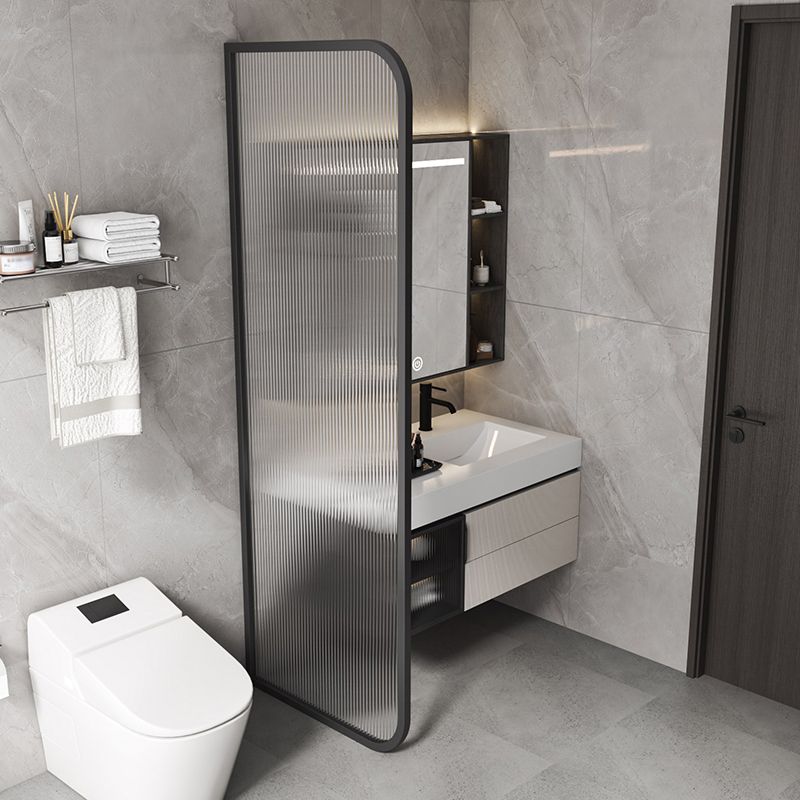 Frame Tempered Fixed Glass Panel Metal Fixed Glass Panel with Square Hardware Clearhalo 'Bathroom Remodel & Bathroom Fixtures' 'Home Improvement' 'home_improvement' 'home_improvement_shower_tub_doors' 'Shower and Tub Doors' 'shower_tub_doors' 'Showers & Bathtubs' 1200x1200_b3c08c27-523a-4c83-8949-d90c2aec4e44