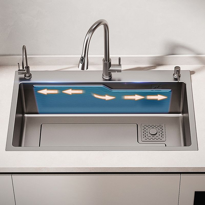 Contemporary Style Kitchen Sink Set Stainless Steel Friction Resistant Kitchen Sink Set Clearhalo 'Home Improvement' 'home_improvement' 'home_improvement_kitchen_sinks' 'Kitchen Remodel & Kitchen Fixtures' 'Kitchen Sinks & Faucet Components' 'Kitchen Sinks' 'kitchen_sinks' 1200x1200_b3c3fe5a-7ae1-436b-b076-d05034bfbcef
