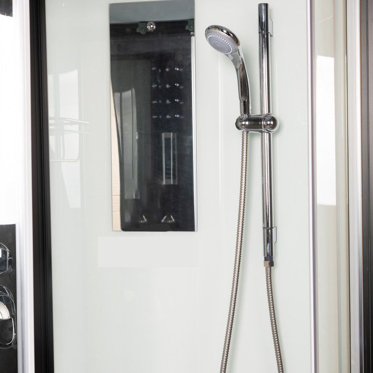 Tempered Glass Shower Stall Black Double Sliding Door Shower Enclosure Clearhalo 'Bathroom Remodel & Bathroom Fixtures' 'Home Improvement' 'home_improvement' 'home_improvement_shower_stalls_enclosures' 'Shower Stalls & Enclosures' 'shower_stalls_enclosures' 'Showers & Bathtubs' 1200x1200_b3deb365-e6dc-4328-a85b-f3fb16d4ec74