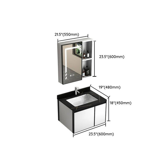 Modern Vanity Set Metal Frame Wall-Mounted with Soft Close Door Clearhalo 'Bathroom Remodel & Bathroom Fixtures' 'Bathroom Vanities' 'bathroom_vanities' 'Home Improvement' 'home_improvement' 'home_improvement_bathroom_vanities' 1200x1200_b3e98734-765c-4a3f-88eb-7ea2d77dcd9e