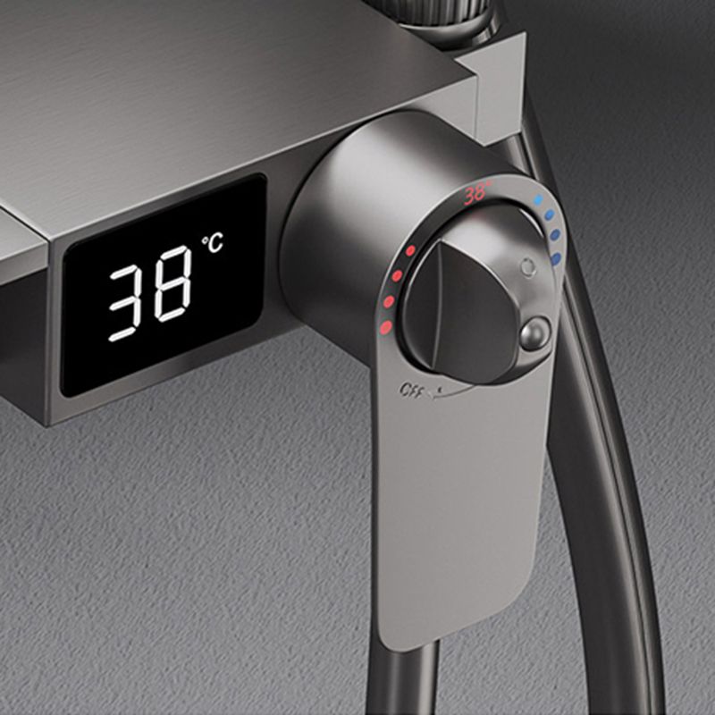 Contemporary Style Brass Shower Faucet Adjustable Spray Pattern Wall Mounted Shower Combo Clearhalo 'Bathroom Remodel & Bathroom Fixtures' 'Home Improvement' 'home_improvement' 'home_improvement_shower_faucets' 'Shower Faucets & Systems' 'shower_faucets' 'Showers & Bathtubs Plumbing' 'Showers & Bathtubs' 1200x1200_b3f41f0e-5d9c-45df-a3ed-0842bd03beda