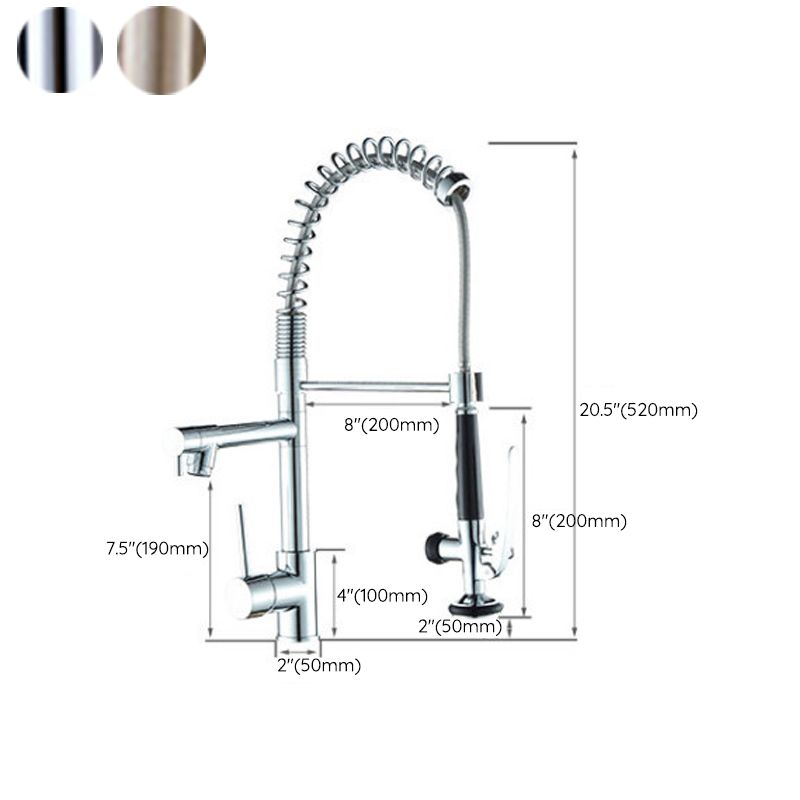 Modern Faucet Spring Swivel Drop down Lever Handle High Arc Kitchen Faucet Clearhalo 'Home Improvement' 'home_improvement' 'home_improvement_kitchen_faucets' 'Kitchen Faucets' 'Kitchen Remodel & Kitchen Fixtures' 'Kitchen Sinks & Faucet Components' 'kitchen_faucets' 1200x1200_b3f7aa24-fd87-4b4d-91d2-cf03e835bf4c