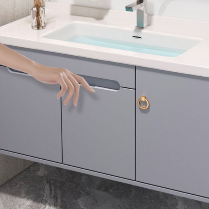 Modern Bathroom Vanity Set Wall Mount Ceramic Top Sink Included Clearhalo 'Bathroom Remodel & Bathroom Fixtures' 'Bathroom Vanities' 'bathroom_vanities' 'Home Improvement' 'home_improvement' 'home_improvement_bathroom_vanities' 1200x1200_b4016b74-0d01-456a-8e61-df860bf83ce4