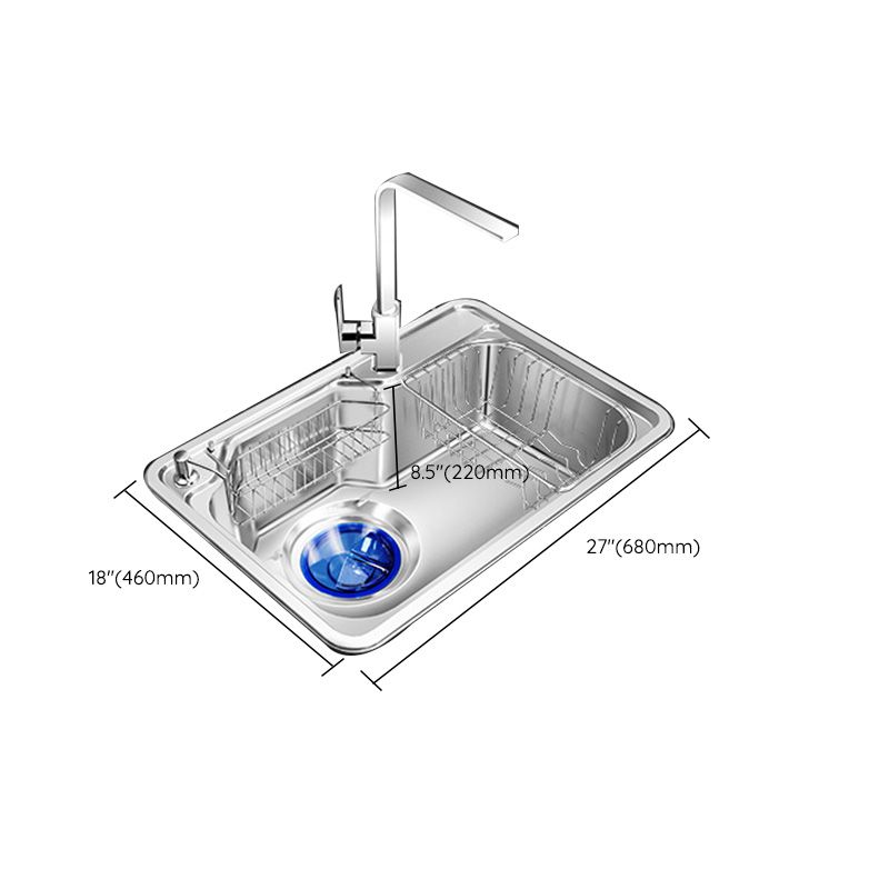 Contemporary Style Kitchen Sink Pure Color Stainless Steel 2 Holes Drop-In Kitchen Sink Clearhalo 'Home Improvement' 'home_improvement' 'home_improvement_kitchen_sinks' 'Kitchen Remodel & Kitchen Fixtures' 'Kitchen Sinks & Faucet Components' 'Kitchen Sinks' 'kitchen_sinks' 1200x1200_b40424e8-35b4-42ff-b35e-0c7ef8a8170e