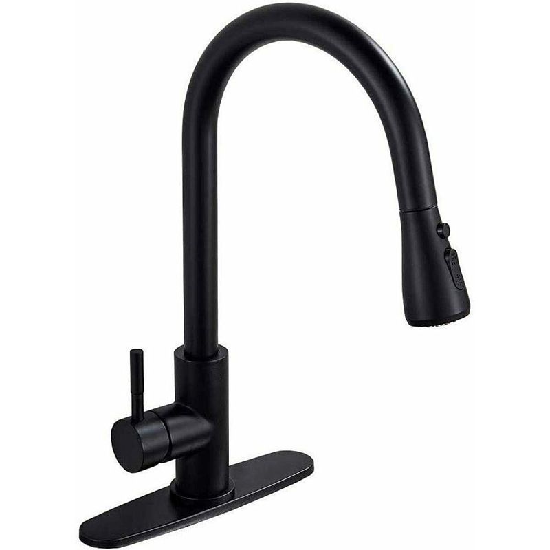 Pull Down Kitchen Standard Faucet Single Handle Faucet with Pull Out Sprayer Clearhalo 'Home Improvement' 'home_improvement' 'home_improvement_kitchen_faucets' 'Kitchen Faucets' 'Kitchen Remodel & Kitchen Fixtures' 'Kitchen Sinks & Faucet Components' 'kitchen_faucets' 1200x1200_b405c1d0-ed83-4da7-987c-930db3468a74