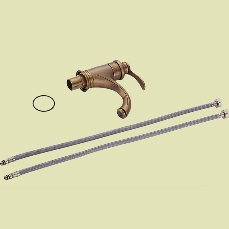 Glam Style Bathroom Sink Faucet Single Handle Low Arc Sink Faucet Clearhalo 'Bathroom Remodel & Bathroom Fixtures' 'Bathroom Sink Faucets' 'Bathroom Sinks & Faucet Components' 'bathroom_sink_faucets' 'Home Improvement' 'home_improvement' 'home_improvement_bathroom_sink_faucets' 1200x1200_b41b02b5-009d-4ff1-8e2a-dec38228f376