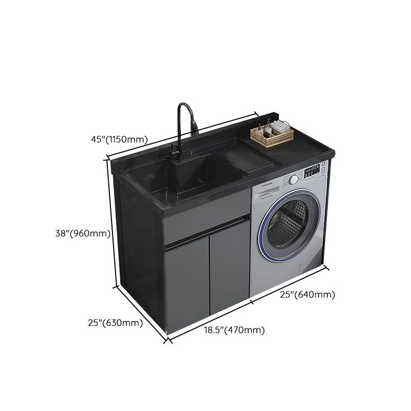 Metal Modern Freestanding Bathroom Vanity Set with Sink Faucet Clearhalo 'Bathroom Remodel & Bathroom Fixtures' 'Bathroom Vanities' 'bathroom_vanities' 'Home Improvement' 'home_improvement' 'home_improvement_bathroom_vanities' 1200x1200_b41f2c10-a07f-4adb-a1b7-11ba164cfec1