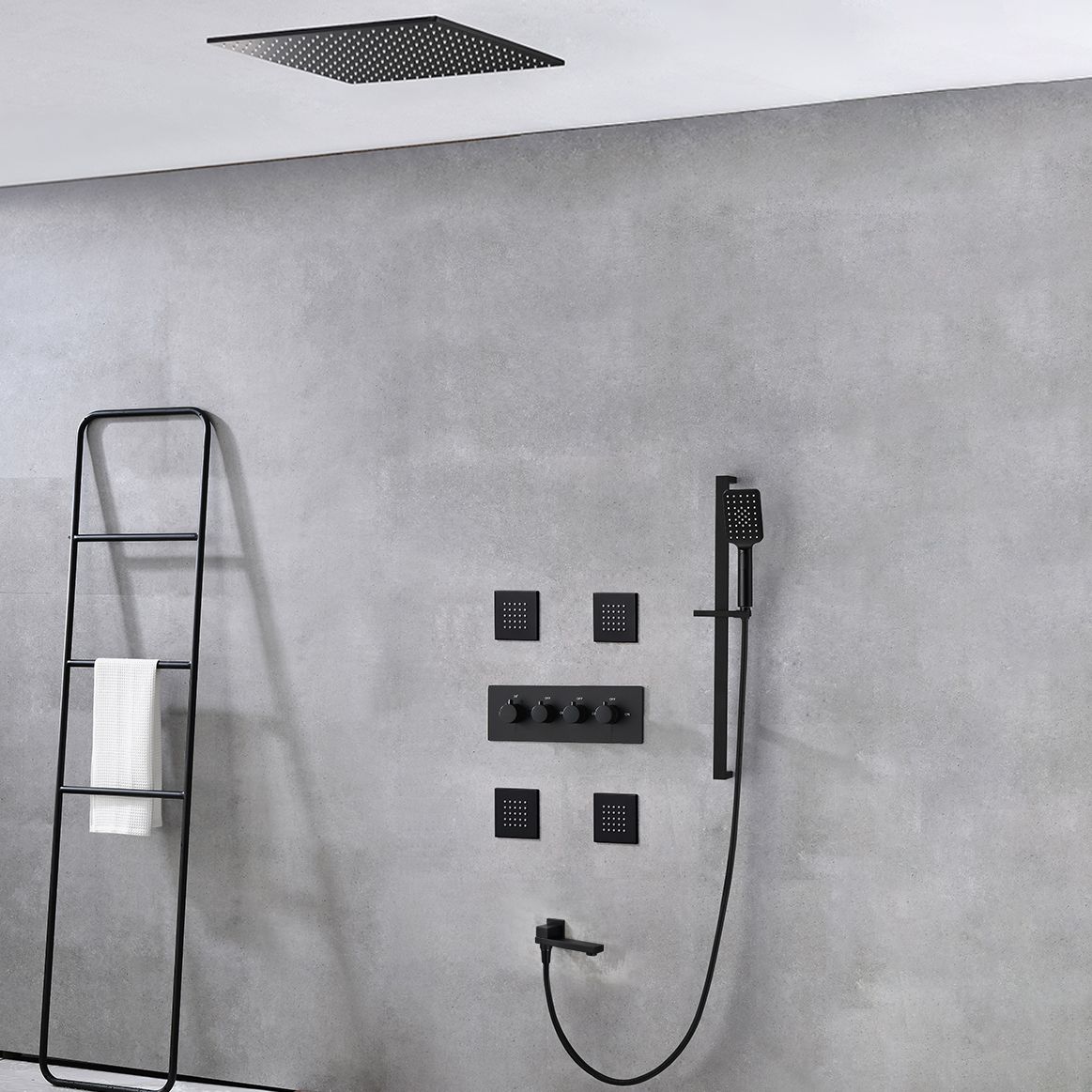 Modern Shower Trim Brass Slide Bar Included Adjustable Shower Head Shower Combo Clearhalo 'Bathroom Remodel & Bathroom Fixtures' 'Home Improvement' 'home_improvement' 'home_improvement_shower_faucets' 'Shower Faucets & Systems' 'shower_faucets' 'Showers & Bathtubs Plumbing' 'Showers & Bathtubs' 1200x1200_b43291d9-2c6e-4c42-b2f9-e868e7ac9c62