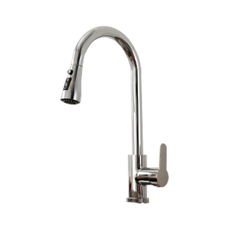 Modern Kitchen Faucet Pure Color Stainless Steel Kitchen Faucet Clearhalo 'Home Improvement' 'home_improvement' 'home_improvement_kitchen_faucets' 'Kitchen Faucets' 'Kitchen Remodel & Kitchen Fixtures' 'Kitchen Sinks & Faucet Components' 'kitchen_faucets' 1200x1200_b435a06a-d9b2-42d4-80fd-f307d00d2fd2