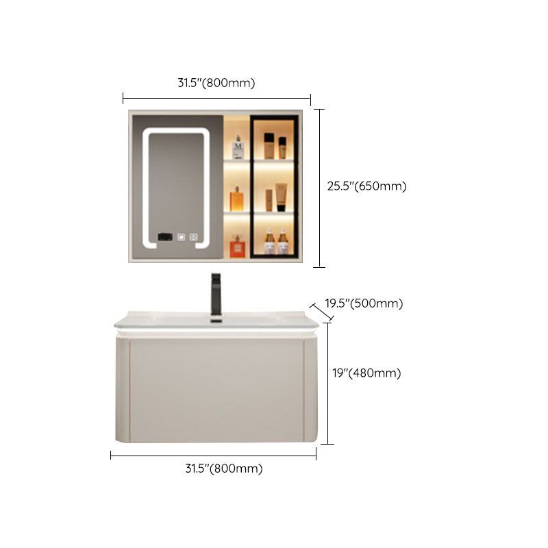 Wall Mount Modern Bathroom Sink Vanity with Mirror Faucet Sink Clearhalo 'Bathroom Remodel & Bathroom Fixtures' 'Bathroom Vanities' 'bathroom_vanities' 'Home Improvement' 'home_improvement' 'home_improvement_bathroom_vanities' 1200x1200_b43a8aa1-b5b5-4069-a844-6d128b99f2ae