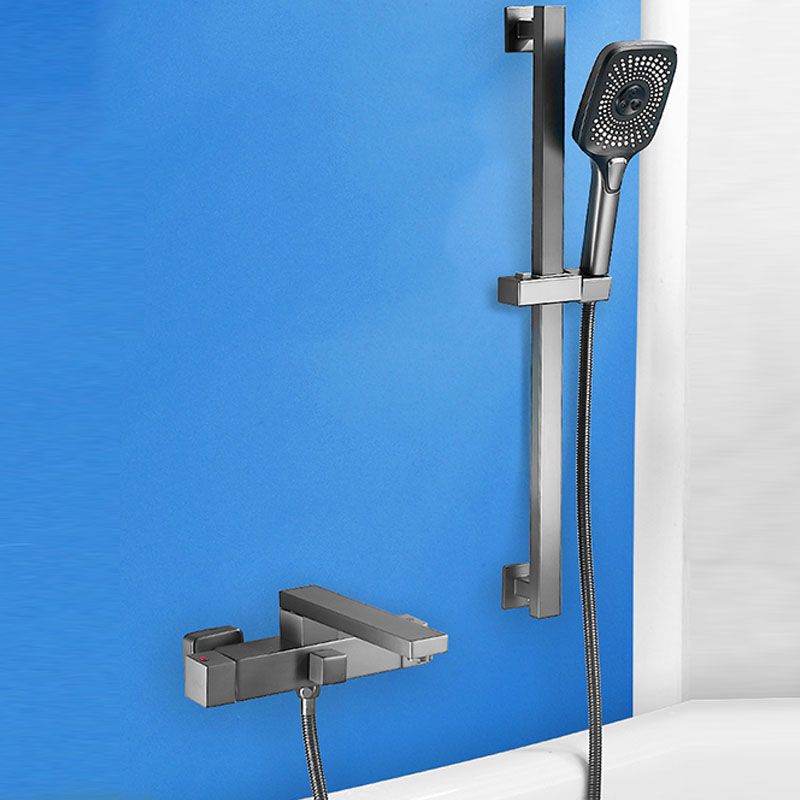 Wall Mounted MetalTub Filler Double Handles Wall Mounted Faucet Clearhalo 'Bathroom Remodel & Bathroom Fixtures' 'Bathtub Faucets' 'bathtub_faucets' 'Home Improvement' 'home_improvement' 'home_improvement_bathtub_faucets' 1200x1200_b4491ba2-96e4-4631-a9ac-692a3f137ee3