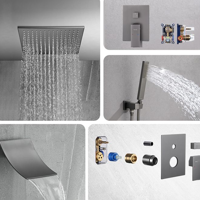 Modern Shower Trim Brass Valve Included Ceiling Mounted Shower System Clearhalo 'Bathroom Remodel & Bathroom Fixtures' 'Home Improvement' 'home_improvement' 'home_improvement_shower_faucets' 'Shower Faucets & Systems' 'shower_faucets' 'Showers & Bathtubs Plumbing' 'Showers & Bathtubs' 1200x1200_b44a3c72-3bf8-4bc9-a41b-44eceef7f7b4