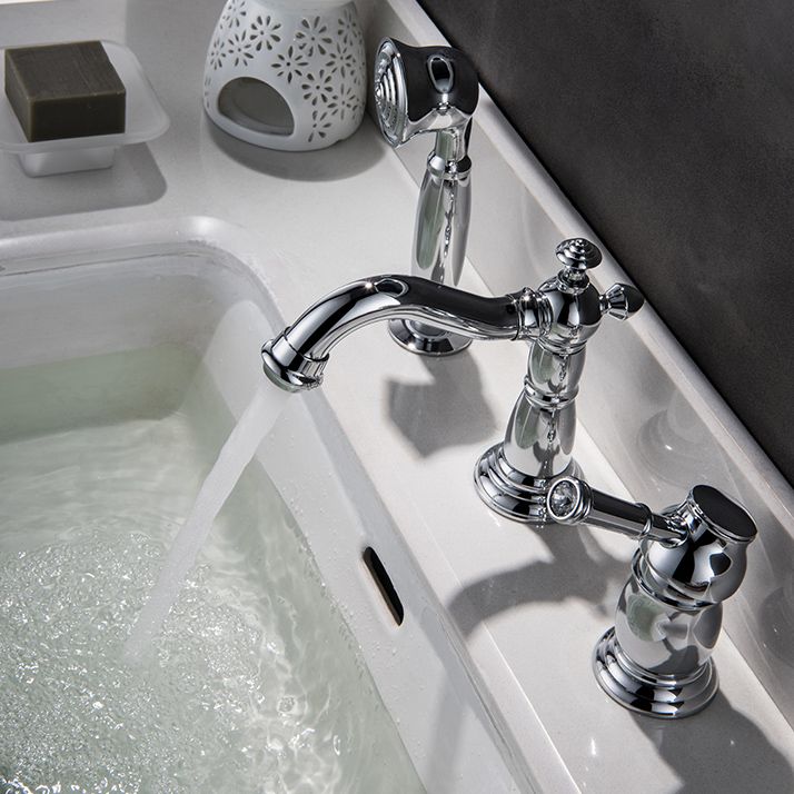 Deck Mounted Roman Tub Faucet Bronze Low Arc Roman Tub Faucet Set Clearhalo 'Bathroom Remodel & Bathroom Fixtures' 'Bathtub Faucets' 'bathtub_faucets' 'Home Improvement' 'home_improvement' 'home_improvement_bathtub_faucets' 1200x1200_b44d4f3e-c3c0-4125-a282-af80895ed946