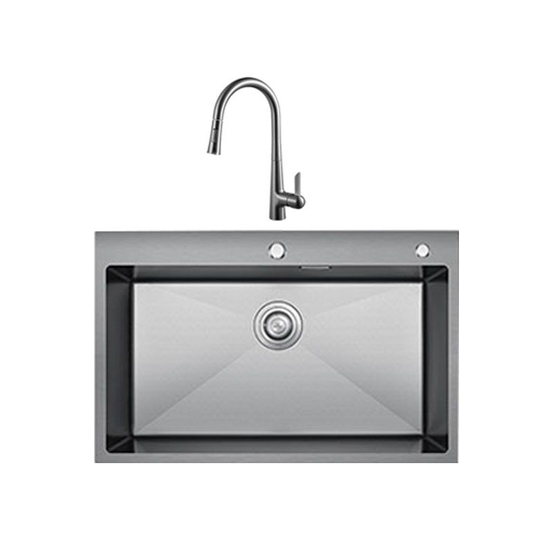 Contemporary Style Kitchen Sink Stainless Steel Kitchen Sink with Basket Strainer Clearhalo 'Home Improvement' 'home_improvement' 'home_improvement_kitchen_sinks' 'Kitchen Remodel & Kitchen Fixtures' 'Kitchen Sinks & Faucet Components' 'Kitchen Sinks' 'kitchen_sinks' 1200x1200_b456fb96-9f59-475b-a31c-54f0568aff3a