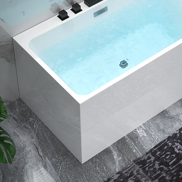 Back to Wall Soaking Bathtub Modern Rectangular Antique Finish Bathtub Clearhalo 'Bathroom Remodel & Bathroom Fixtures' 'Bathtubs' 'Home Improvement' 'home_improvement' 'home_improvement_bathtubs' 'Showers & Bathtubs' 1200x1200_b4749043-daac-4fc8-b31c-a5ca37c6b2bf