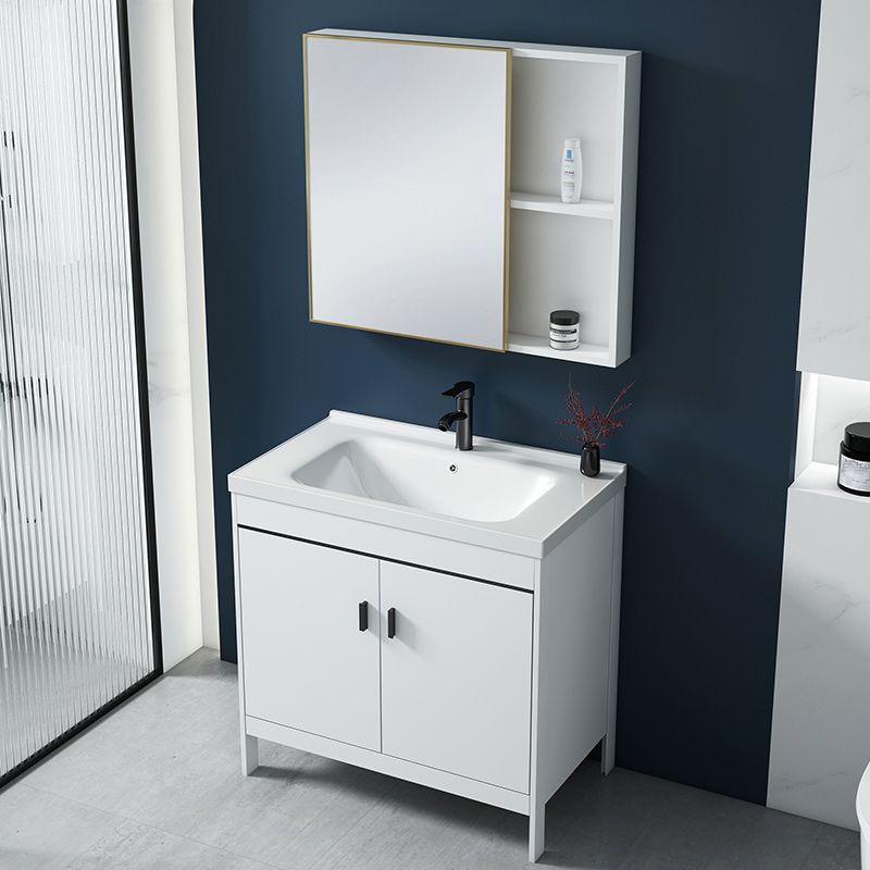 Modern Sink Vanity Wood with Mirror Faucet and Standalone Cabinet Sink Floor Cabinet Clearhalo 'Bathroom Remodel & Bathroom Fixtures' 'Bathroom Vanities' 'bathroom_vanities' 'Home Improvement' 'home_improvement' 'home_improvement_bathroom_vanities' 1200x1200_b47bd3ae-adfd-4eb9-bf63-81b50c517889