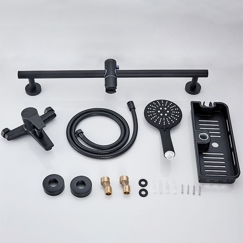 Brass Wall Mounted Shower System Single Hand Shower with Lever Handle Clearhalo 'Bathroom Remodel & Bathroom Fixtures' 'Home Improvement' 'home_improvement' 'home_improvement_shower_faucets' 'Shower Faucets & Systems' 'shower_faucets' 'Showers & Bathtubs Plumbing' 'Showers & Bathtubs' 1200x1200_b4860f04-7735-49fd-985d-933a89c5d3b3