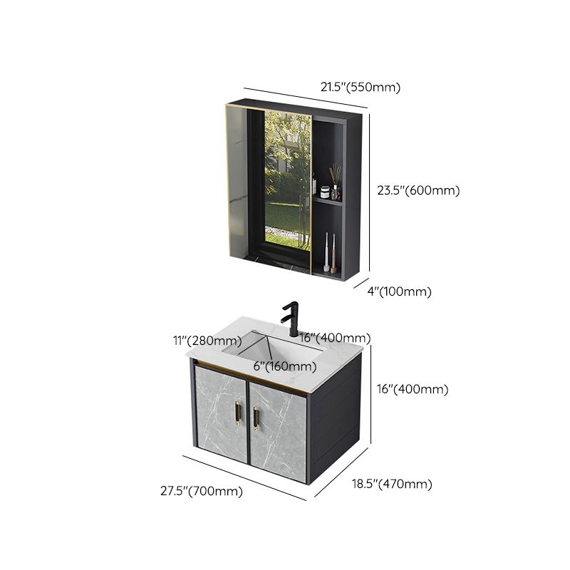 Modern Sink Vanity Set Wall Mounted Drawers Ceramic Sink Set Clearhalo 'Bathroom Remodel & Bathroom Fixtures' 'Bathroom Vanities' 'bathroom_vanities' 'Home Improvement' 'home_improvement' 'home_improvement_bathroom_vanities' 1200x1200_b48670f9-5c62-403c-96b6-81baef664dd3