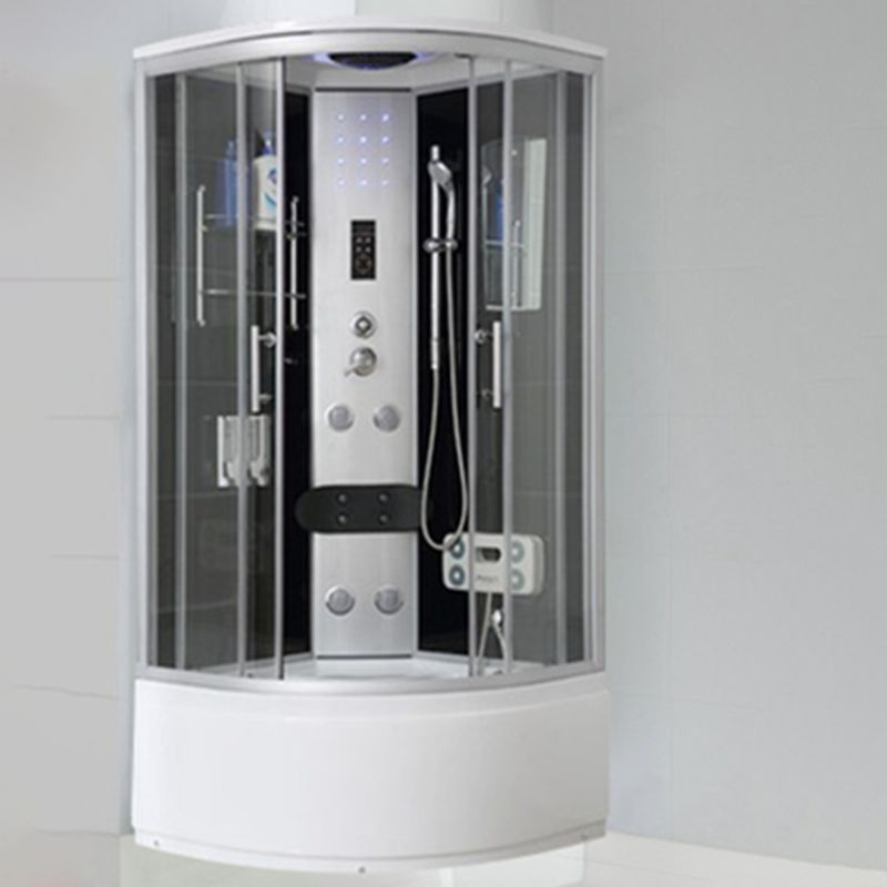 Curved Sliding Shower Enclosure Framed Tempered Glass Shower Enclosure Clearhalo 'Bathroom Remodel & Bathroom Fixtures' 'Home Improvement' 'home_improvement' 'home_improvement_shower_stalls_enclosures' 'Shower Stalls & Enclosures' 'shower_stalls_enclosures' 'Showers & Bathtubs' 1200x1200_b48bc352-3fb9-425a-ace2-a7a633588c24