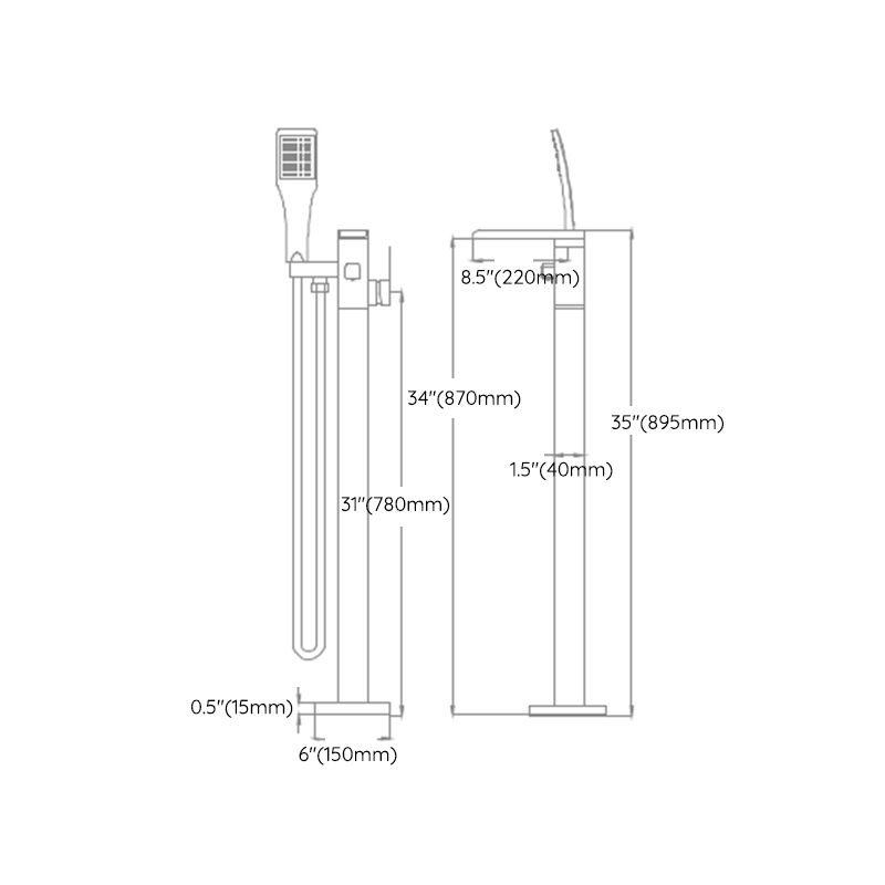 Traditional Floor Mounted Metal Freestanding Tub Filler Swivel Tub Filler Trim Clearhalo 'Bathroom Remodel & Bathroom Fixtures' 'Bathtub Faucets' 'bathtub_faucets' 'Home Improvement' 'home_improvement' 'home_improvement_bathtub_faucets' 1200x1200_b491f3cf-9168-4986-8a61-cd3d001ea498