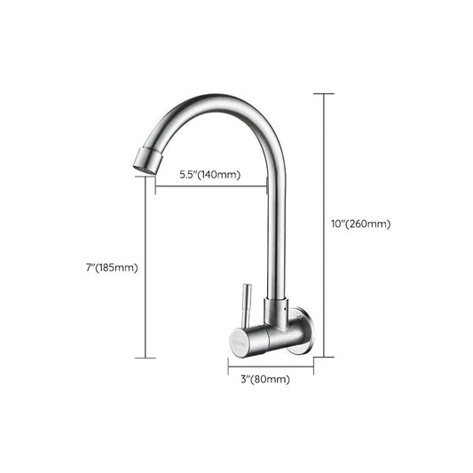Modern Single Handle Kitchen Faucet Low Arc Wall Mounted Profile Faucet Clearhalo 'Home Improvement' 'home_improvement' 'home_improvement_kitchen_faucets' 'Kitchen Faucets' 'Kitchen Remodel & Kitchen Fixtures' 'Kitchen Sinks & Faucet Components' 'kitchen_faucets' 1200x1200_b4a3f5e8-3672-4f1e-b1b9-9b4f28bd487c