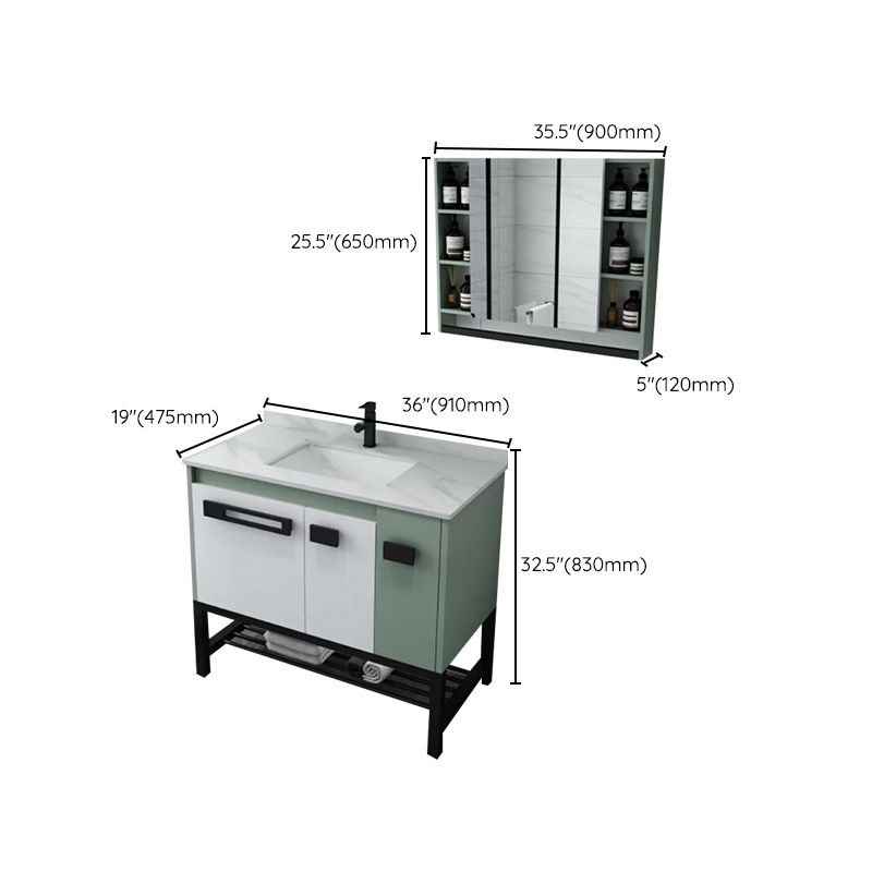 Modern Bathroom Sink Vanity Freestanding Vanity Set with Mirror Clearhalo 'Bathroom Remodel & Bathroom Fixtures' 'Bathroom Vanities' 'bathroom_vanities' 'Home Improvement' 'home_improvement' 'home_improvement_bathroom_vanities' 1200x1200_b4a5d429-4f4d-4fc0-ab3d-d9a3427644ac