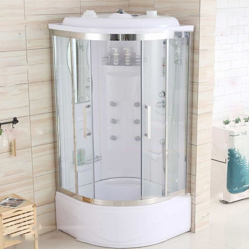 White Shower Stall Stainless Steel Shower Enclosure with Base Included Clearhalo 'Bathroom Remodel & Bathroom Fixtures' 'Home Improvement' 'home_improvement' 'home_improvement_shower_stalls_enclosures' 'Shower Stalls & Enclosures' 'shower_stalls_enclosures' 'Showers & Bathtubs' 1200x1200_b4a815e7-1541-4ea9-860e-8df816afa442