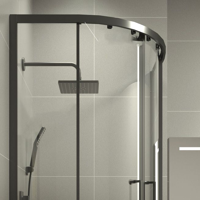 Linear Sliding Shower Enclosure Metal Semi-Frameless Shower Enclosure Clearhalo 'Bathroom Remodel & Bathroom Fixtures' 'Home Improvement' 'home_improvement' 'home_improvement_shower_stalls_enclosures' 'Shower Stalls & Enclosures' 'shower_stalls_enclosures' 'Showers & Bathtubs' 1200x1200_b4b08535-2bcc-4051-8dbb-f17064a913f0