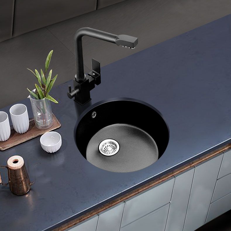 Round Granite Kitchen Sink in Black with Drain Assembly Undermount Sink Clearhalo 'Home Improvement' 'home_improvement' 'home_improvement_kitchen_sinks' 'Kitchen Remodel & Kitchen Fixtures' 'Kitchen Sinks & Faucet Components' 'Kitchen Sinks' 'kitchen_sinks' 1200x1200_b4bdf6c8-d1af-4902-bfce-2f1db8444088
