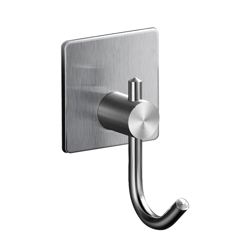 Minimalistic Bathroom Accessory Set Modern Matte Grey Robe Hooks Clearhalo 'Bathroom Hardware Sets' 'Bathroom Hardware' 'Bathroom Remodel & Bathroom Fixtures' 'bathroom_hardware_sets' 'Home Improvement' 'home_improvement' 'home_improvement_bathroom_hardware_sets' 1200x1200_b4e6b060-8182-43fa-adaf-fed6925a0695
