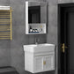 Glam Metal Base Vanity Set Single-Sink Rectangular Wall Mount Vanity Set Clearhalo 'Bathroom Remodel & Bathroom Fixtures' 'Bathroom Vanities' 'bathroom_vanities' 'Home Improvement' 'home_improvement' 'home_improvement_bathroom_vanities' 1200x1200_b5144ef3-6268-4687-b232-d0c497d298f4