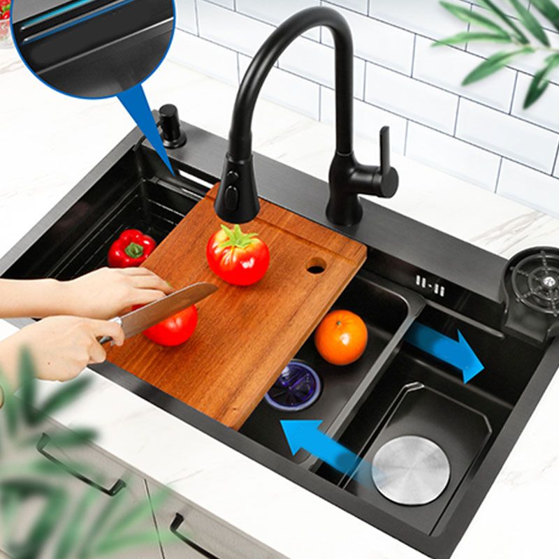 Contemporary Kitchen Sink Stainless Steel Kitchen Sink with Drain Assembly Clearhalo 'Home Improvement' 'home_improvement' 'home_improvement_kitchen_sinks' 'Kitchen Remodel & Kitchen Fixtures' 'Kitchen Sinks & Faucet Components' 'Kitchen Sinks' 'kitchen_sinks' 1200x1200_b519bd6b-2d28-4537-825a-70d96c4b0b6f