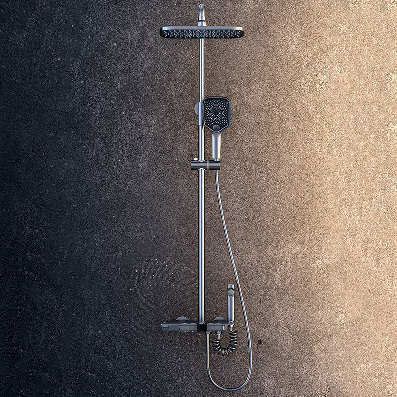 Modern Brass Shower System Wall Mounted Shower Set with Handheld Shower Head Clearhalo 'Bathroom Remodel & Bathroom Fixtures' 'Home Improvement' 'home_improvement' 'home_improvement_shower_faucets' 'Shower Faucets & Systems' 'shower_faucets' 'Showers & Bathtubs Plumbing' 'Showers & Bathtubs' 1200x1200_b522f146-b7a4-42cc-b460-5fa4af3c0b71