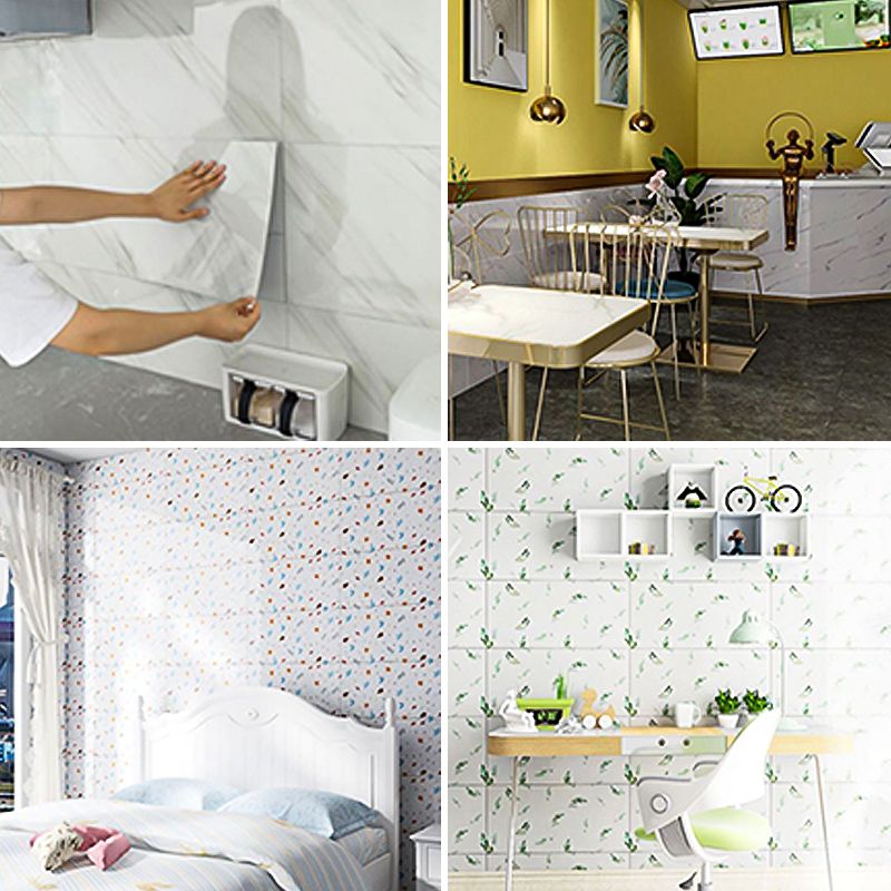 Rectangular Fire Resistant Tile PVC Singular Peel & Stick Tile for Backsplash Wall Clearhalo 'Flooring 'Home Improvement' 'home_improvement' 'home_improvement_peel_stick_blacksplash' 'Peel & Stick Backsplash Tile' 'peel_stick_blacksplash' 'Walls & Ceilings' Walls and Ceiling' 1200x1200_b5405b17-fc9a-4276-b234-8bd23fef8d20