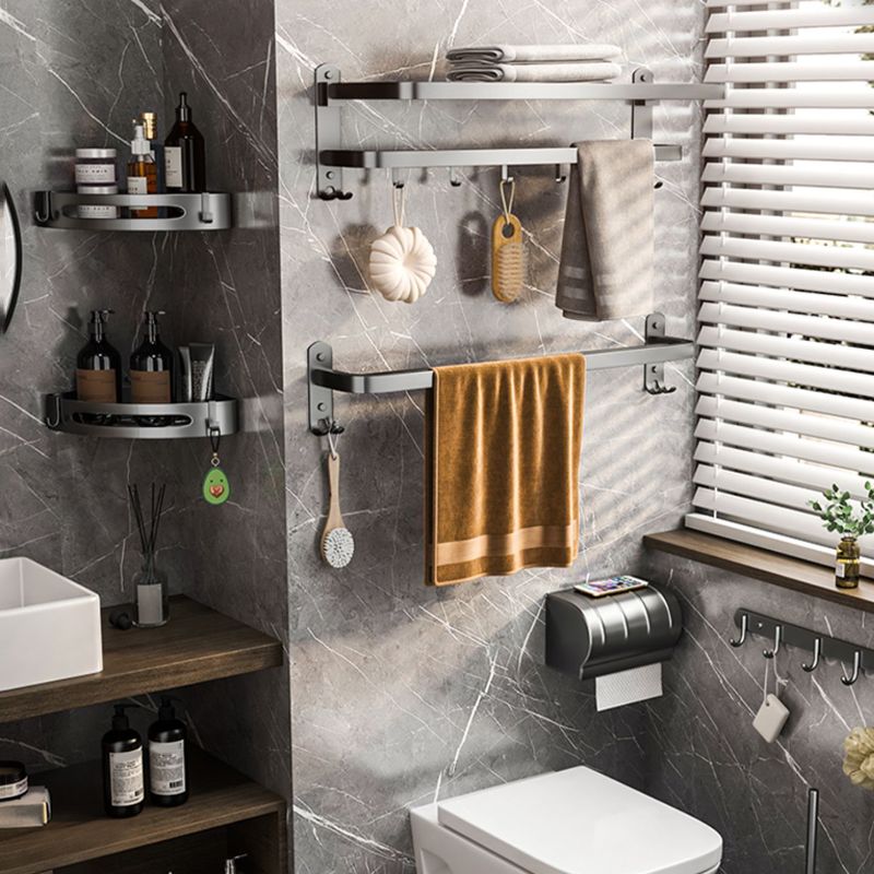 Modern Grey Bathroom Accessory Set Bath Shelf Bath Hardware Set Clearhalo 'Bathroom Hardware Sets' 'Bathroom Hardware' 'Bathroom Remodel & Bathroom Fixtures' 'bathroom_hardware_sets' 'Home Improvement' 'home_improvement' 'home_improvement_bathroom_hardware_sets' 1200x1200_b55497da-3c33-48e5-a689-16ff53c4f73c