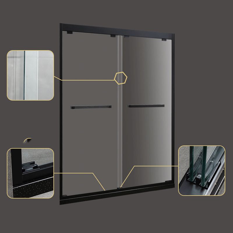 Tempered Glass Bathroom Door, Double Sliding Semi Frameless Shower Door Clearhalo 'Bathroom Remodel & Bathroom Fixtures' 'Home Improvement' 'home_improvement' 'home_improvement_shower_tub_doors' 'Shower and Tub Doors' 'shower_tub_doors' 'Showers & Bathtubs' 1200x1200_b5640052-1d5a-44fa-aad4-5f76c0f4065b