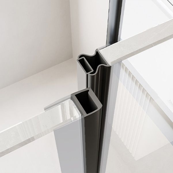 Black Tempered Shower Bath Door Semi-Frameless Transparent Shower Bath Door Clearhalo 'Bathroom Remodel & Bathroom Fixtures' 'Home Improvement' 'home_improvement' 'home_improvement_shower_tub_doors' 'Shower and Tub Doors' 'shower_tub_doors' 'Showers & Bathtubs' 1200x1200_b56c778d-910a-4d66-ab10-a9cd970e0b97