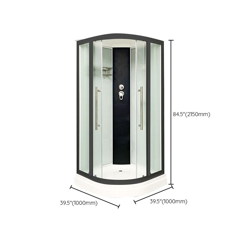 Framed Black Shower Enclosure Clear Easy Clean Glass Rounded Shower Enclosure Clearhalo 'Bathroom Remodel & Bathroom Fixtures' 'Home Improvement' 'home_improvement' 'home_improvement_shower_stalls_enclosures' 'Shower Stalls & Enclosures' 'shower_stalls_enclosures' 'Showers & Bathtubs' 1200x1200_b57c9010-5d1a-4b50-ae36-6d70e3a230af
