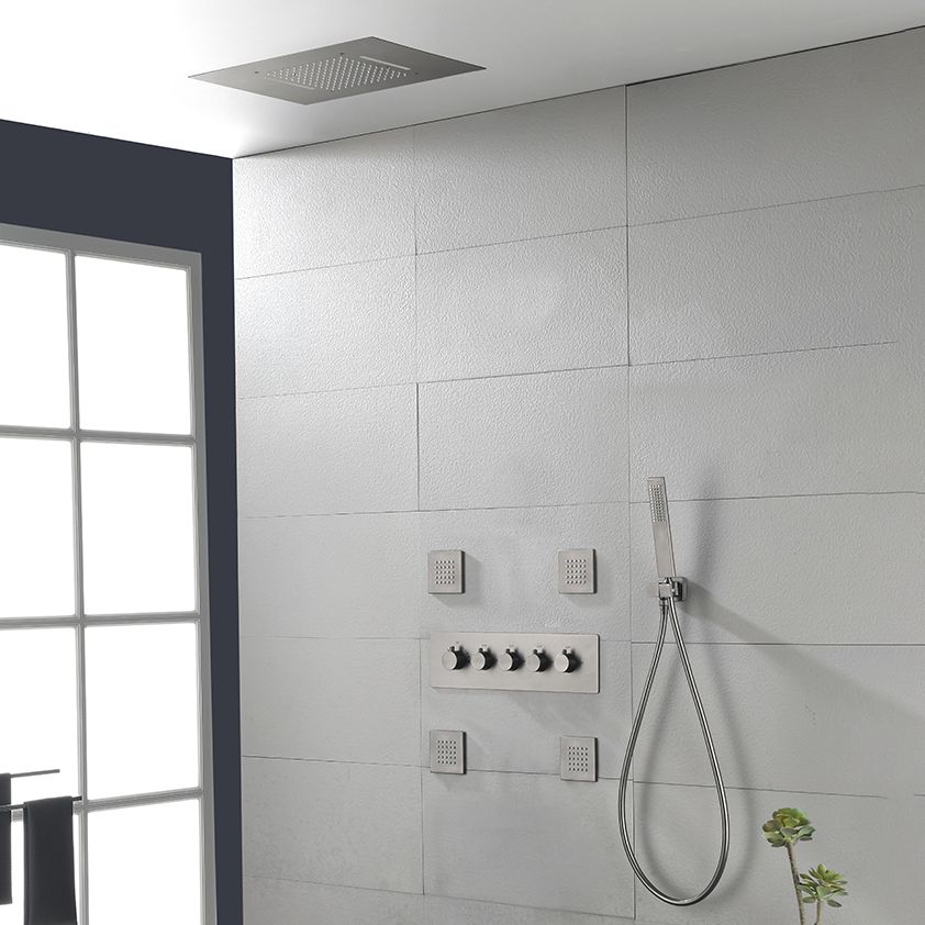 Modern Shower Trim Brass Body Jets Adjustable Shower Head Shower System Clearhalo 'Bathroom Remodel & Bathroom Fixtures' 'Home Improvement' 'home_improvement' 'home_improvement_shower_faucets' 'Shower Faucets & Systems' 'shower_faucets' 'Showers & Bathtubs Plumbing' 'Showers & Bathtubs' 1200x1200_b5842505-546d-4971-ab9e-c385a5578b3e