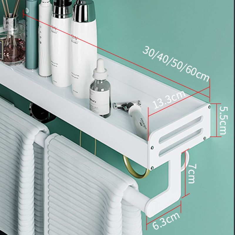2-Piece Modern Bathroom Accessory Set White Rectangular Bath Shelf Clearhalo 'Bathroom Hardware Sets' 'Bathroom Hardware' 'Bathroom Remodel & Bathroom Fixtures' 'bathroom_hardware_sets' 'Home Improvement' 'home_improvement' 'home_improvement_bathroom_hardware_sets' 1200x1200_b5ad63bc-f773-468d-94e3-53af524e92aa
