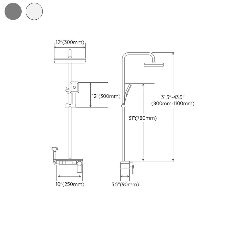Contemporary Style Shower System Copper Spot Resist Wall Mounted Shower System Clearhalo 'Bathroom Remodel & Bathroom Fixtures' 'Home Improvement' 'home_improvement' 'home_improvement_shower_faucets' 'Shower Faucets & Systems' 'shower_faucets' 'Showers & Bathtubs Plumbing' 'Showers & Bathtubs' 1200x1200_b5afa32f-cffe-431e-bdf4-f546b7f51c22