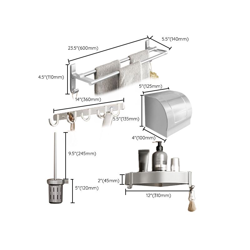 Metal Bathroom Hardware Set Adhesive Mount Bathroom Accessory Kit Clearhalo 'Bathroom Hardware Sets' 'Bathroom Hardware' 'Bathroom Remodel & Bathroom Fixtures' 'bathroom_hardware_sets' 'Home Improvement' 'home_improvement' 'home_improvement_bathroom_hardware_sets' 1200x1200_b5fd1572-ed1e-4580-98b4-42fdd920e94c