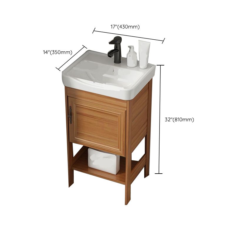 Contemporary Vanity Sink Wooden Mirror Cabinet Bathroom Space Saver Vanity Clearhalo 'Bathroom Remodel & Bathroom Fixtures' 'Bathroom Vanities' 'bathroom_vanities' 'Home Improvement' 'home_improvement' 'home_improvement_bathroom_vanities' 1200x1200_b5fe585a-0603-4092-8dc3-bc7d46b664f0