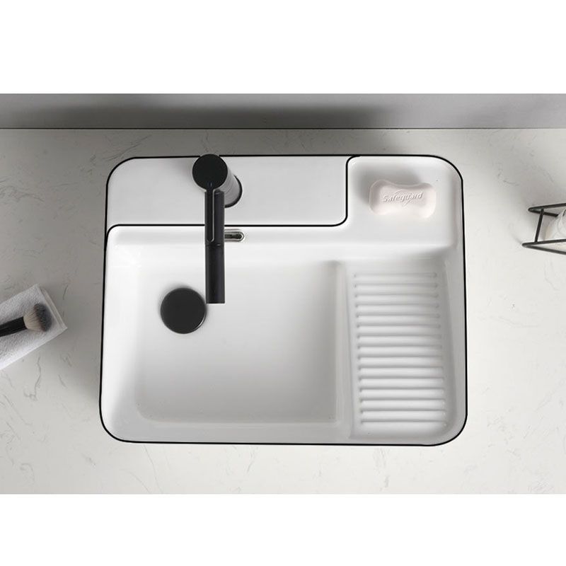 Classic Bathroom Sink Rectangular White Trough Sink with Pop-Up Drain Clearhalo 'Bathroom Remodel & Bathroom Fixtures' 'Bathroom Sinks & Faucet Components' 'Bathroom Sinks' 'bathroom_sink' 'Home Improvement' 'home_improvement' 'home_improvement_bathroom_sink' 1200x1200_b6029b25-17dd-4887-bb75-575f1882b91a