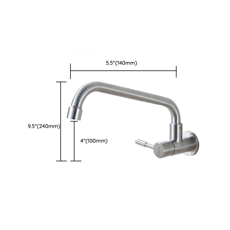 Stainless Steel Kitchen Faucet Single Handle Gooseneck Faucet Clearhalo 'Home Improvement' 'home_improvement' 'home_improvement_kitchen_faucets' 'Kitchen Faucets' 'Kitchen Remodel & Kitchen Fixtures' 'Kitchen Sinks & Faucet Components' 'kitchen_faucets' 1200x1200_b6055d4c-ff60-4774-9409-2276bbd6b56e