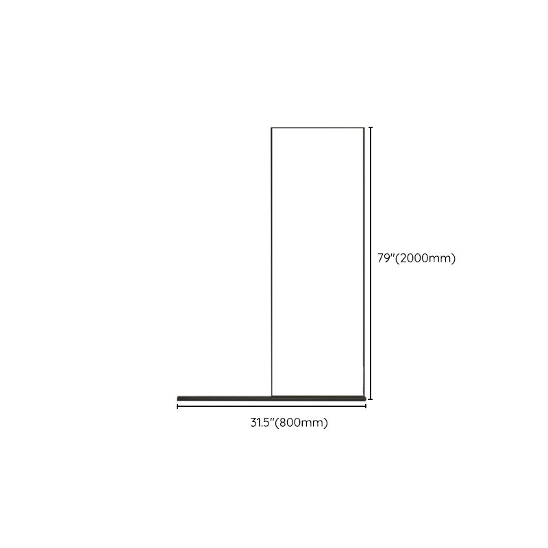 Black Full Frame Fixed Shower Screen Tempered Glass Shower Door Clearhalo 'Bathroom Remodel & Bathroom Fixtures' 'Home Improvement' 'home_improvement' 'home_improvement_shower_tub_doors' 'Shower and Tub Doors' 'shower_tub_doors' 'Showers & Bathtubs' 1200x1200_b60a1207-a0c0-4cfe-be66-33ffd36ee775