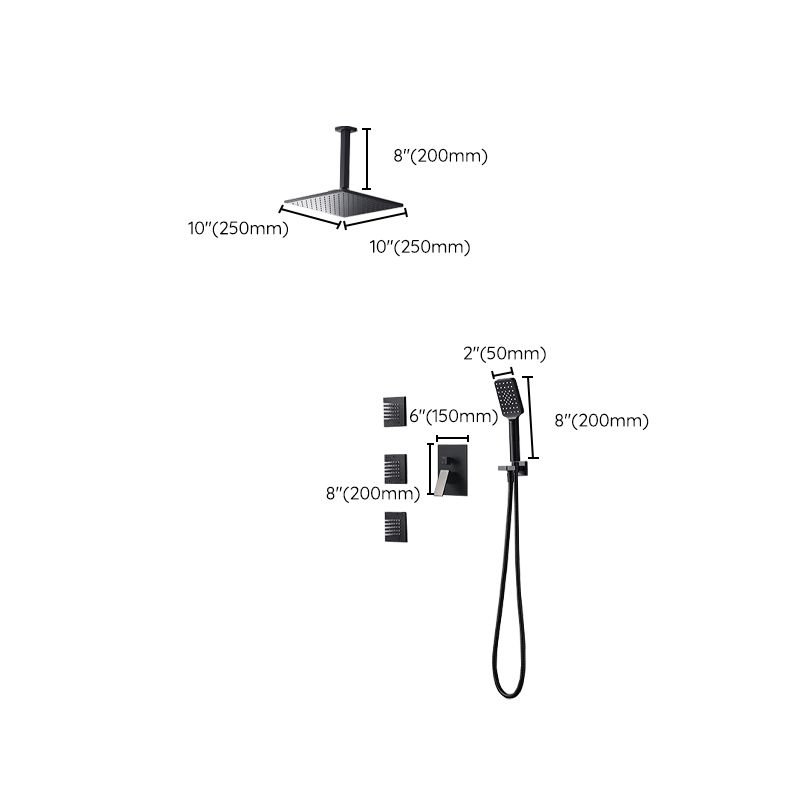 Square Black Spot Resist Shower Faucet Shower Arm Shower with Handheld Shower Head Clearhalo 'Bathroom Remodel & Bathroom Fixtures' 'Home Improvement' 'home_improvement' 'home_improvement_shower_faucets' 'Shower Faucets & Systems' 'shower_faucets' 'Showers & Bathtubs Plumbing' 'Showers & Bathtubs' 1200x1200_b60ef4f2-430e-4d54-8bb4-59f215f0e2d1